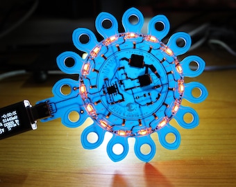 Juno Neon SunFlower DIY Soldering Kit - 15 Neon Lamp w/ MC34063 Driven High Voltage Boost Converter - Nixie Tube Alternative