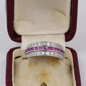 Ruby, Emerald And Diamond lab grown Studded Flip Silver Ring | Multi-Stone Flip Ring, Channel Setting Wedding Flip Band for Her gift for her
