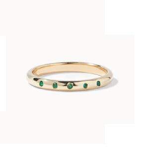 Multistone-band met 5 stenen: zilveren ring, sterlingzilveren ring, sierlijke ring, moederring, geboortesteenring, stapelring, verzonken set