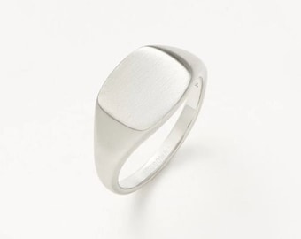 Personalized Rings for Women Signet Ring Gold Women Personalized Gifts for Her Mother's Day Gift Rectangle Signet Ring for Men