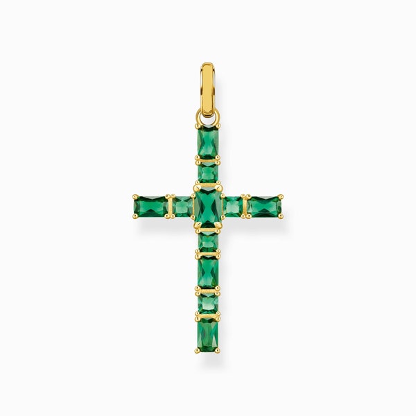 Emerald cross necklace for women Unique pendant for women, Religious Christ Pendant May Birthstone, Emerald Jewellery, Gift For Girl friend