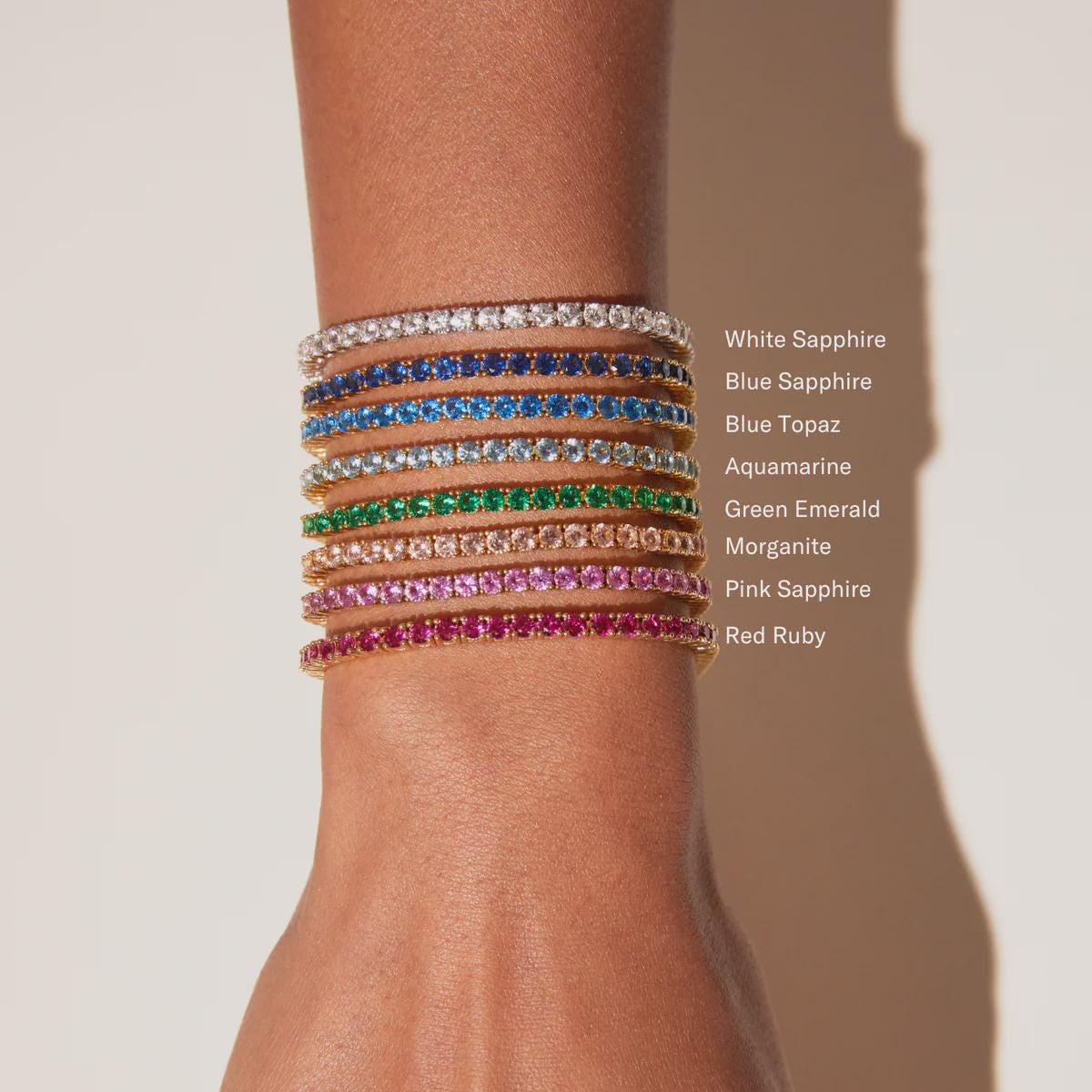 Geelgouden schakel armband bezet met robijn en diamant| #RECLAIMED 58485