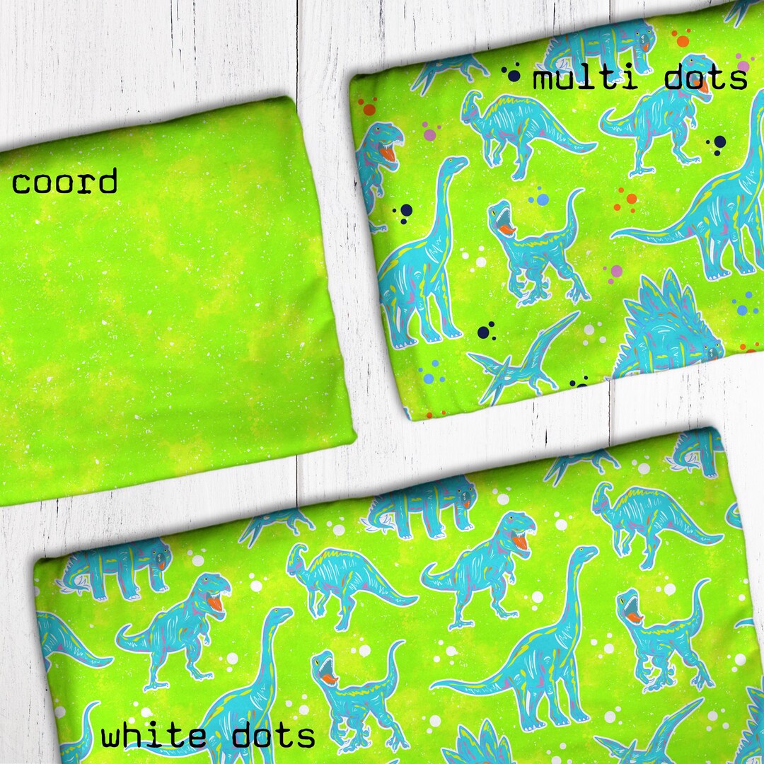 Seamless Digital Pattern Hyperpop Dinosaurs on Lumo Green - 2 Mains ...