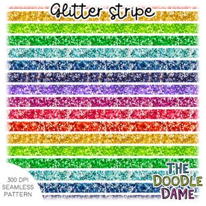 Seamless digital pattern bright glitter rainbow stripes - tile infinitely - surface pattern