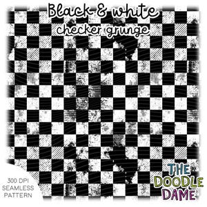 Nahtlose digitale Oberfläche schwarz weiß Grunge Schachbrett Muster 300dpi PNG