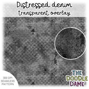 Seamless digital paper surface pattern distressed grunge denim black transparent overlay