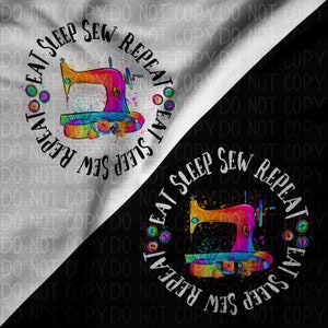 Transparent png sublimation image rainbow sewing splatter - transparent background - set of 2 with black and white text
