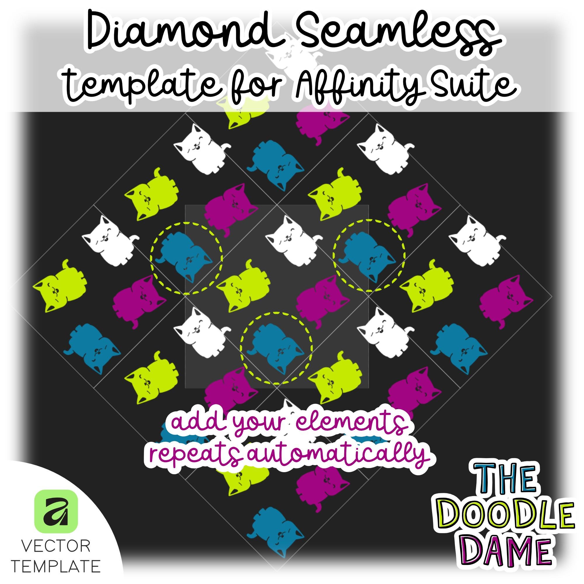 Affinity Suite Seamless Layout Tool: Diamond Method Template 3600px ...