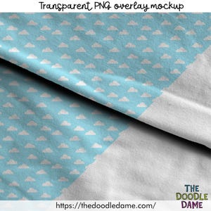 Transparante PNG-overlay van platliggende gevouwen katoenweefsel - basismodel - canvasvriendelijk - over je ontwerp heen leggen