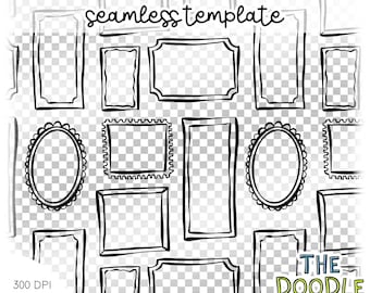 Create your own seamless wall picture frame design transparent frame template 300dpi PNG | Procreate