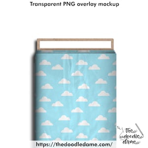 Transparent PNG overlay mockup of fabric bolt wrapped around carboard - add a label - basic mockup - canva friendly - layer over your design