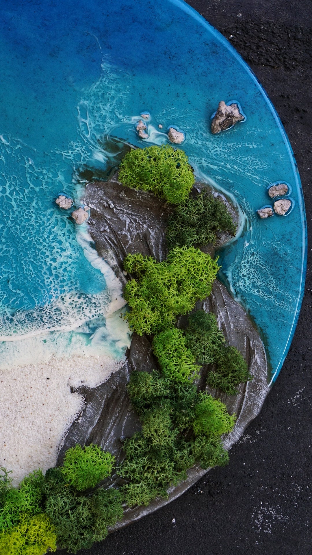 15.8" Beach House Decor 3D Resin Artwork, Ocean Wave Epoxy Wall Art ...