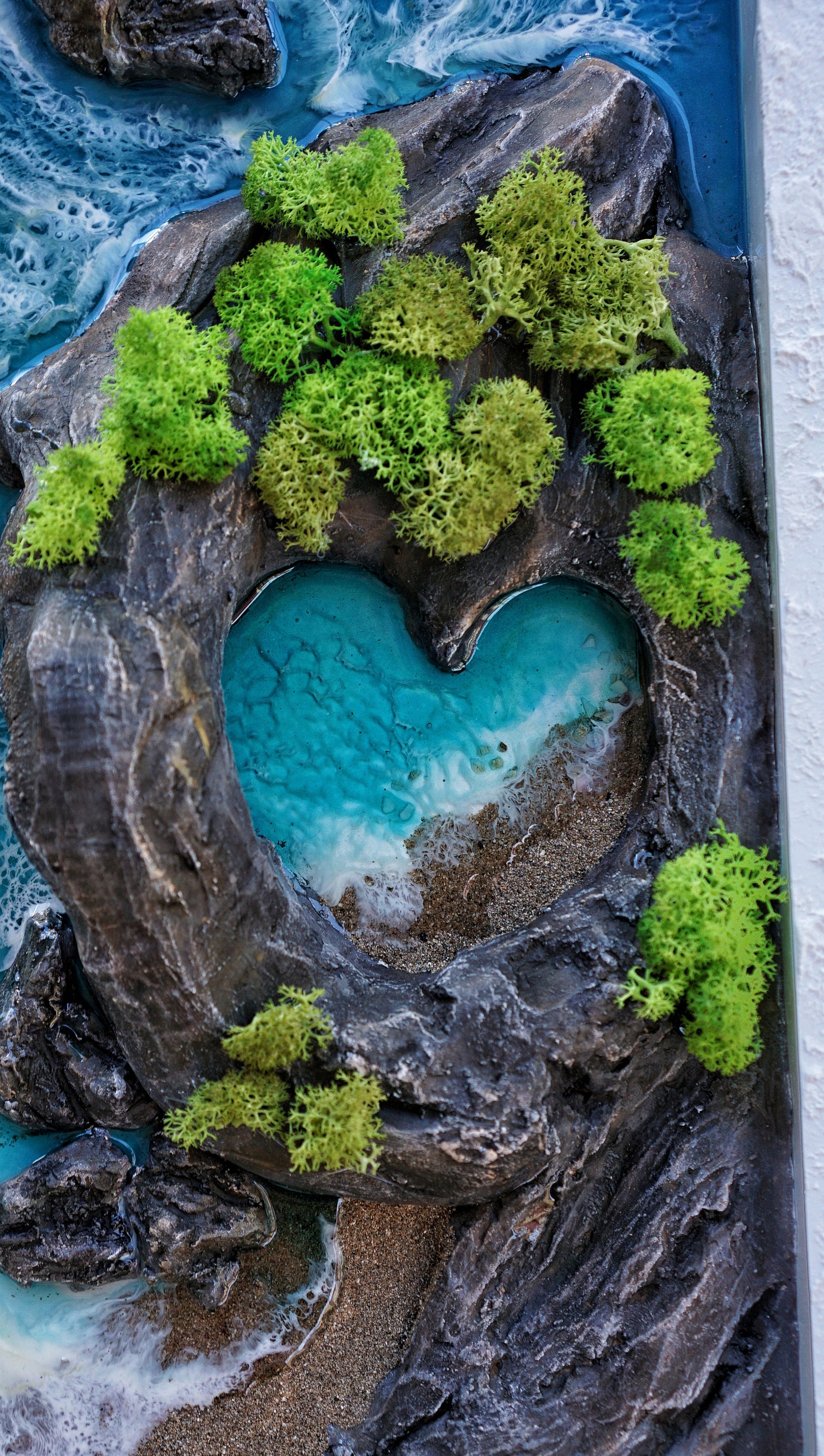 Large 3D Ocean Themed Resin Wall Decor , Diorama Coastal Epoxy Painting ...