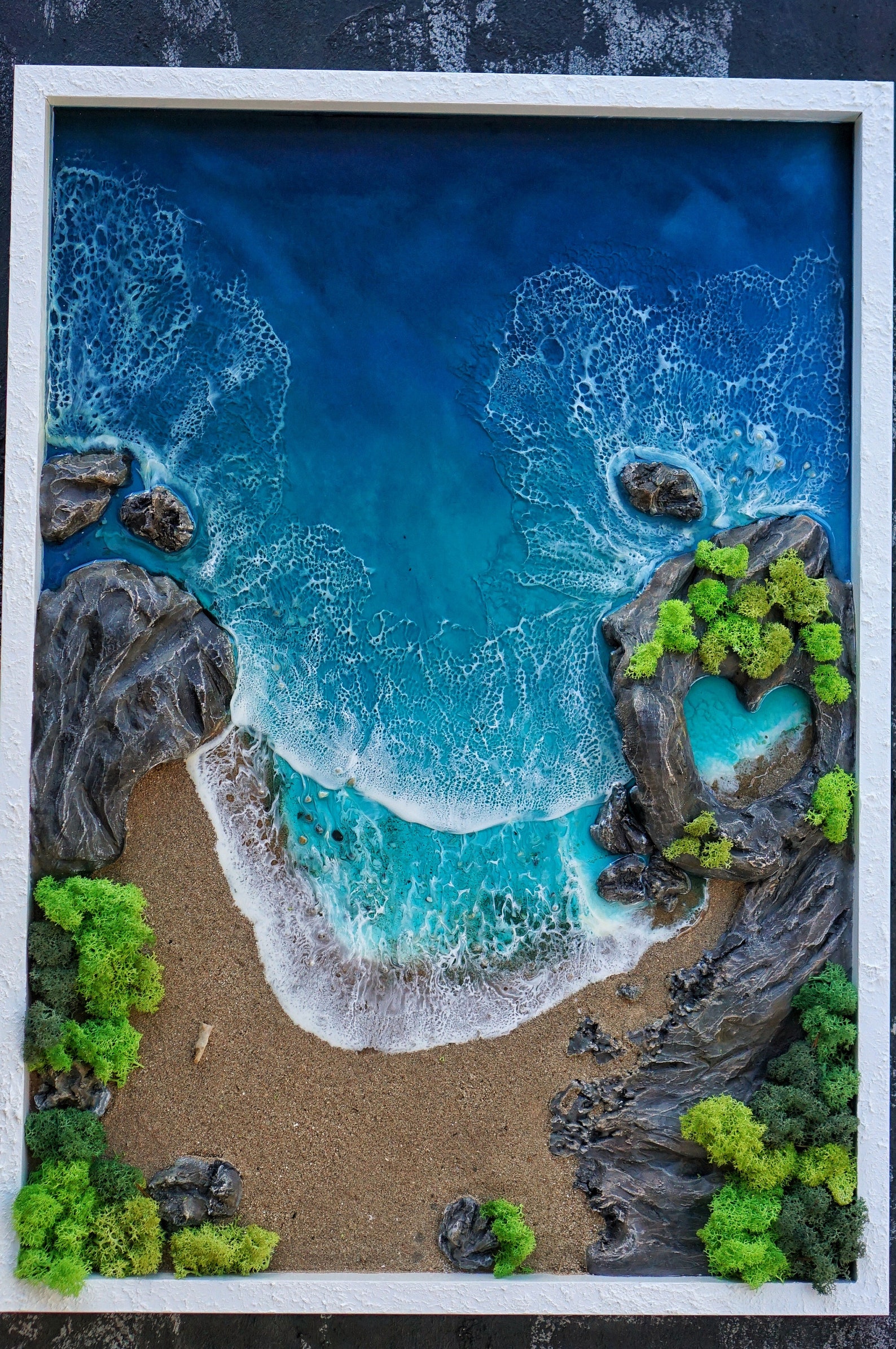 Large 3D Ocean Themed Resin Wall Decor Diorama Coastal Epoxy Etsy