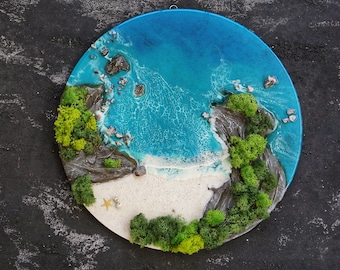 3D Resin Ocean Wave Wandkunst, Küstendekor, Strandhaus Geschenk