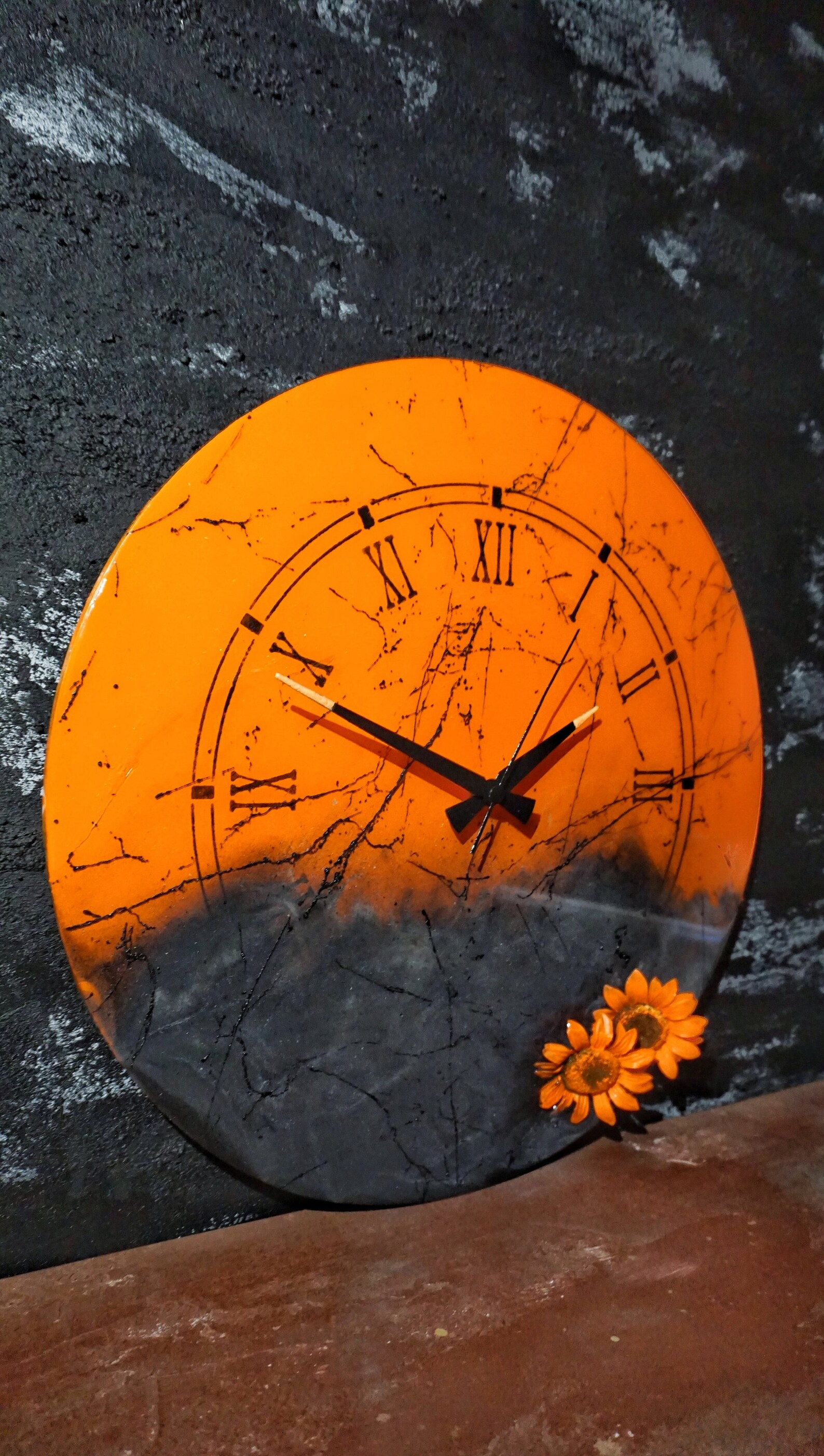 Floral Resin Large Wall Clock Fall Home Decor as Housewarming Etsy