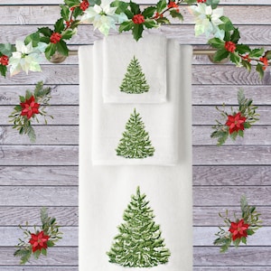 Christmas Embroidered Towels, Personalised, Hand, Guest, Bath, Sheet luxury Towel Range.  Great gift