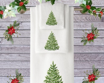 Embroidered Christmas Tree Towel: Personalized Holiday Decor