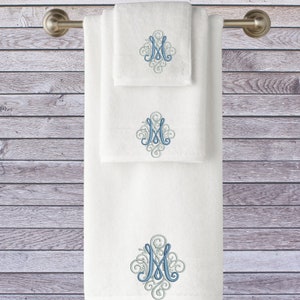 Personalised Monogram embroidered towels,  All letters available, Face Cloth, Bath, Sheet, Soft and absorbant