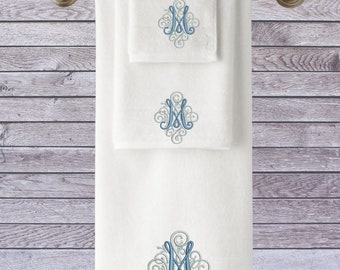 Personalised Monogram embroidered towels,  All letters available, Face Cloth, Bath, Sheet, Soft and absorbant