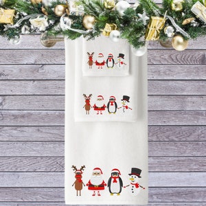 Christmas themed Personalised Embroidered Towels, Hand, Guest, Bath, Sheet luxury Towel Range.  Great gift