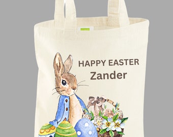 Personalized Easter Bag, Peter Rabbit Cotton Treat Basket