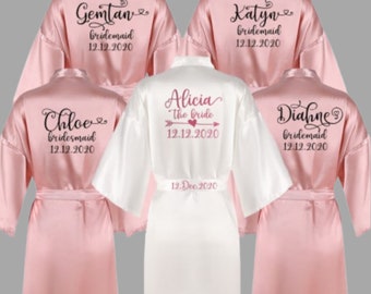 Personalized Satin Wedding Party Robe, Bridesmaid Gift