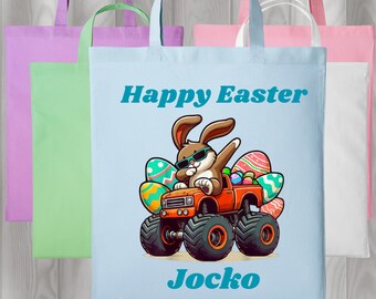 Personalized Easter Bag: Fun Bunny Rabbit Cotton Tote