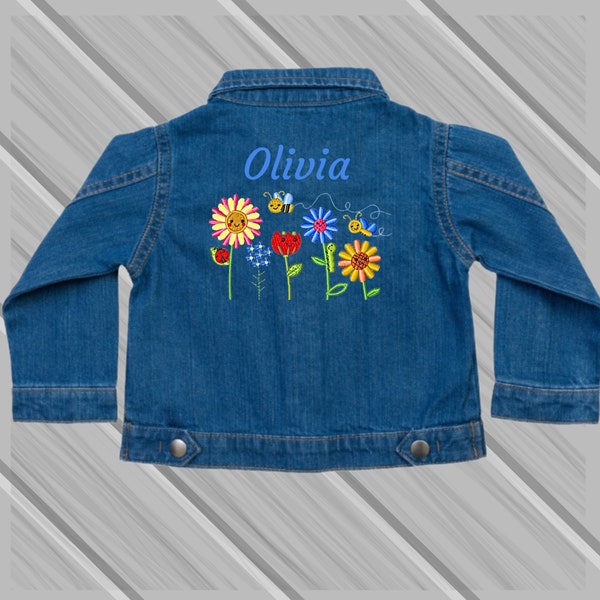 Personalisierte Baby Jeansjacke, Kinder Jeansjacke, Bio-Jeans-Baumwolle, weicher und bequemer Stoff, Kinder-Jeansjacke