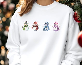 Christmas Jumpers, Snowmen, Mini snowmen Christmas sweater,  Quirky Christmas sweater, Unisex, Kids and Adults