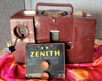 1953 Zenith Wave Magnet Tabletop Radio: Burgundy Red Model M505 - Etsy