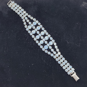 Powder blue rhinestone evening wear bracelet