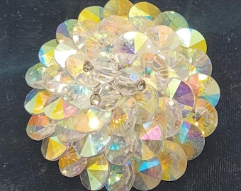 1960s iridescent disc designed vendome brooch