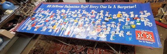 1996 Mcdonald's 101 Dalmatian Restaurant Banner for Kids Meal Toys