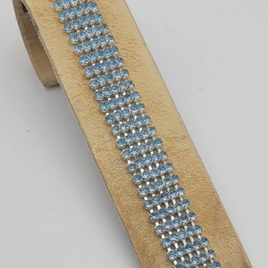 Fabulous Multi-Strand Baby Blue Rhinestone BLING 1950s bracelet