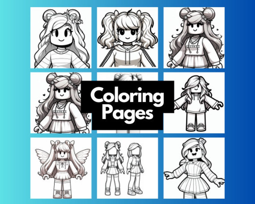 Roblox Girls Clipart JPG Roblox Coloring Book Page Coloring Pages ...
