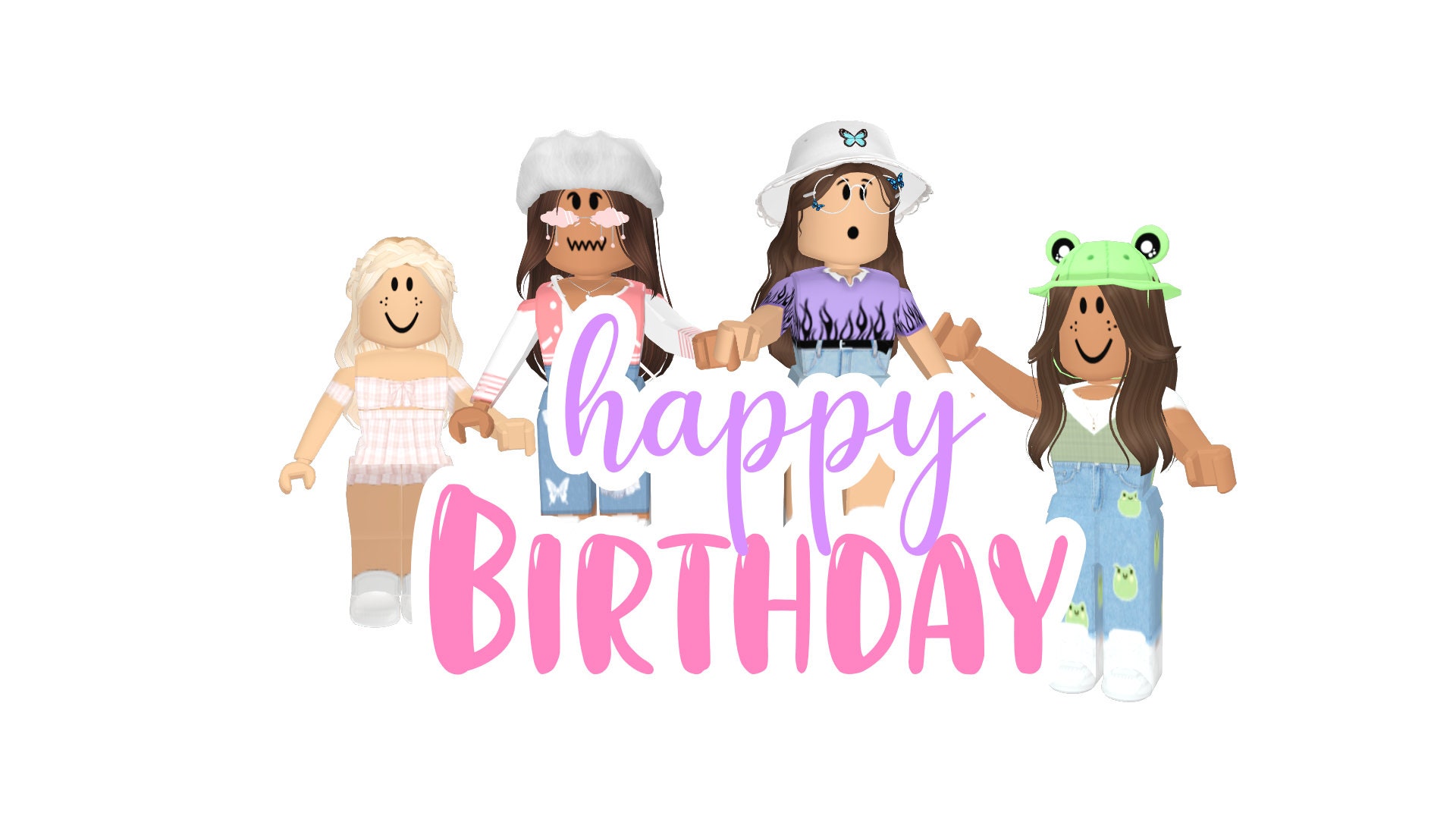 Girls Roblox Printable Cake Topper 