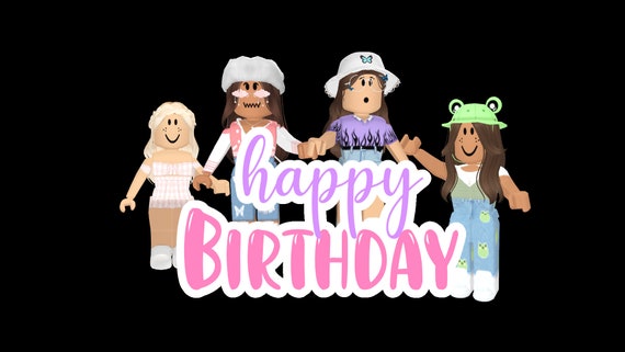 Girls Roblox Birthdayparty Girl Roblox Zoom Party Background -  Israel