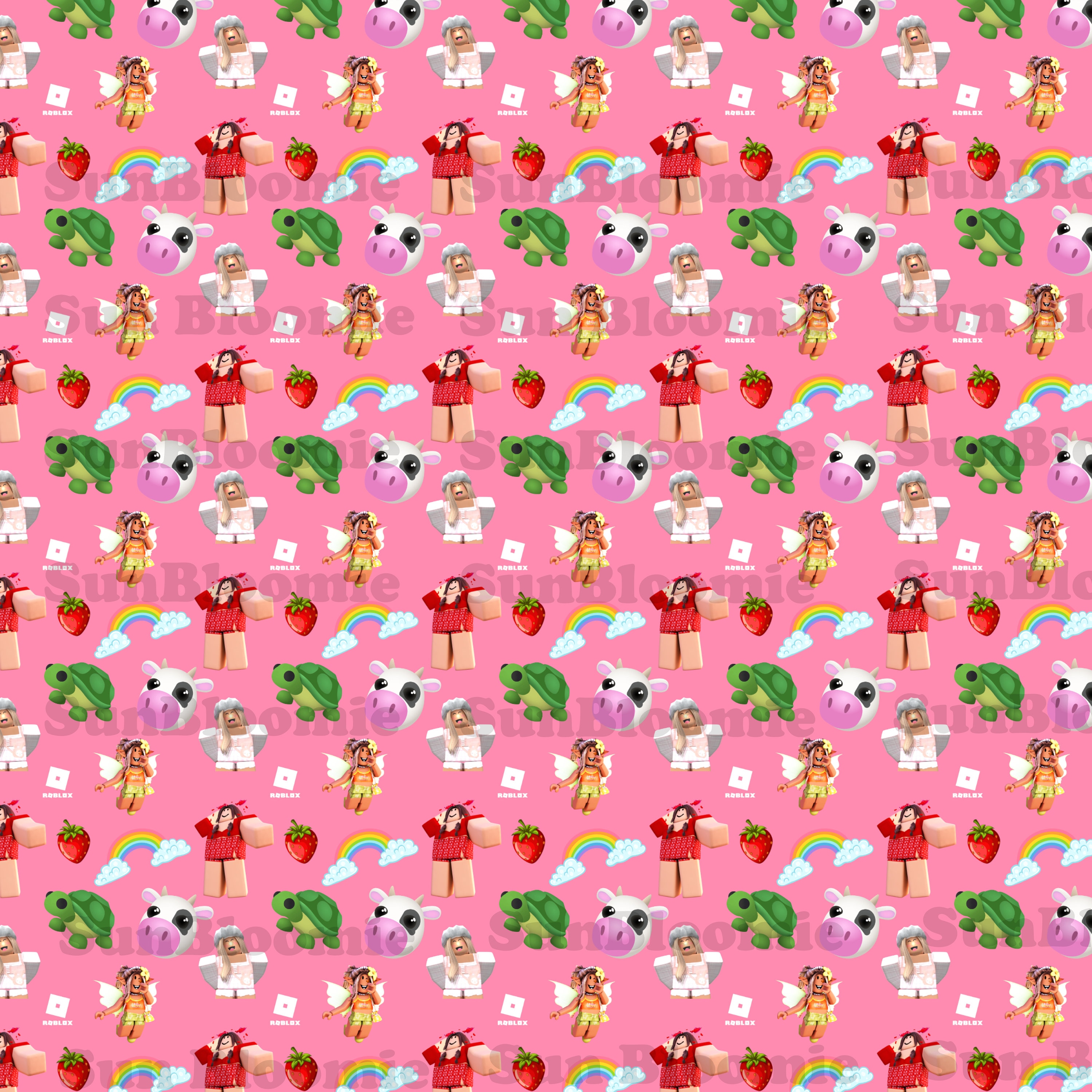 Roblox Girl Seamless Pattern for your Gamer Girl. Roblox Pattern for  crafting, fabrics, scrapbooking, etc.