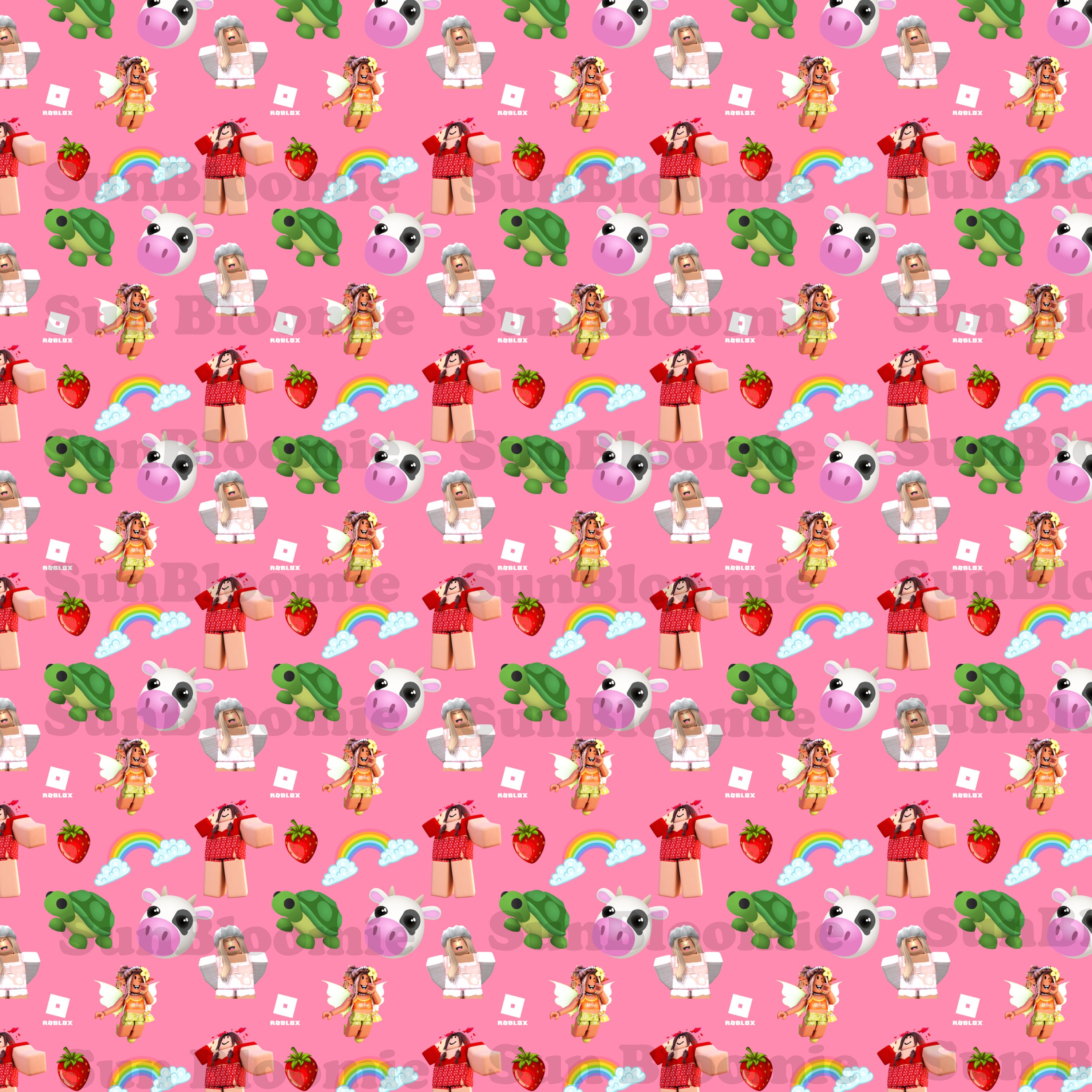 Roblox Girl Seamless Pattern for your Gamer Girl. Roblox Pattern for  crafting, fabrics, scrapbooking, etc.