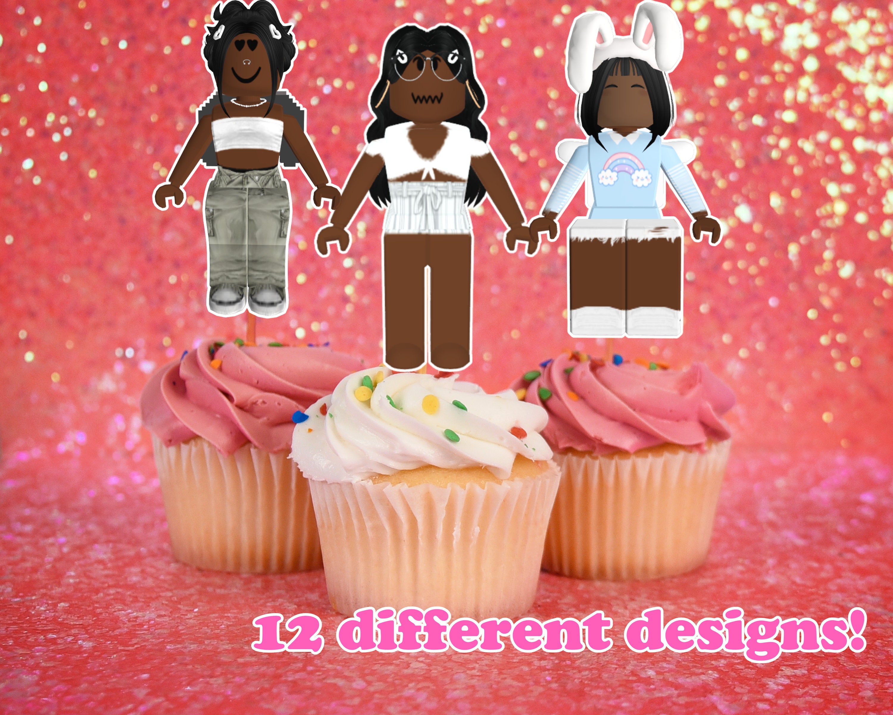 chpapeleartes - Topper bolo e cupcakes Roblox Bolo