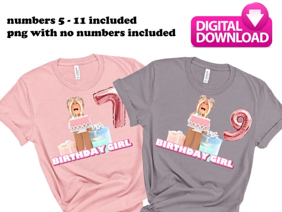 Roblox Girl Birthday Shirt Iron On Transfer