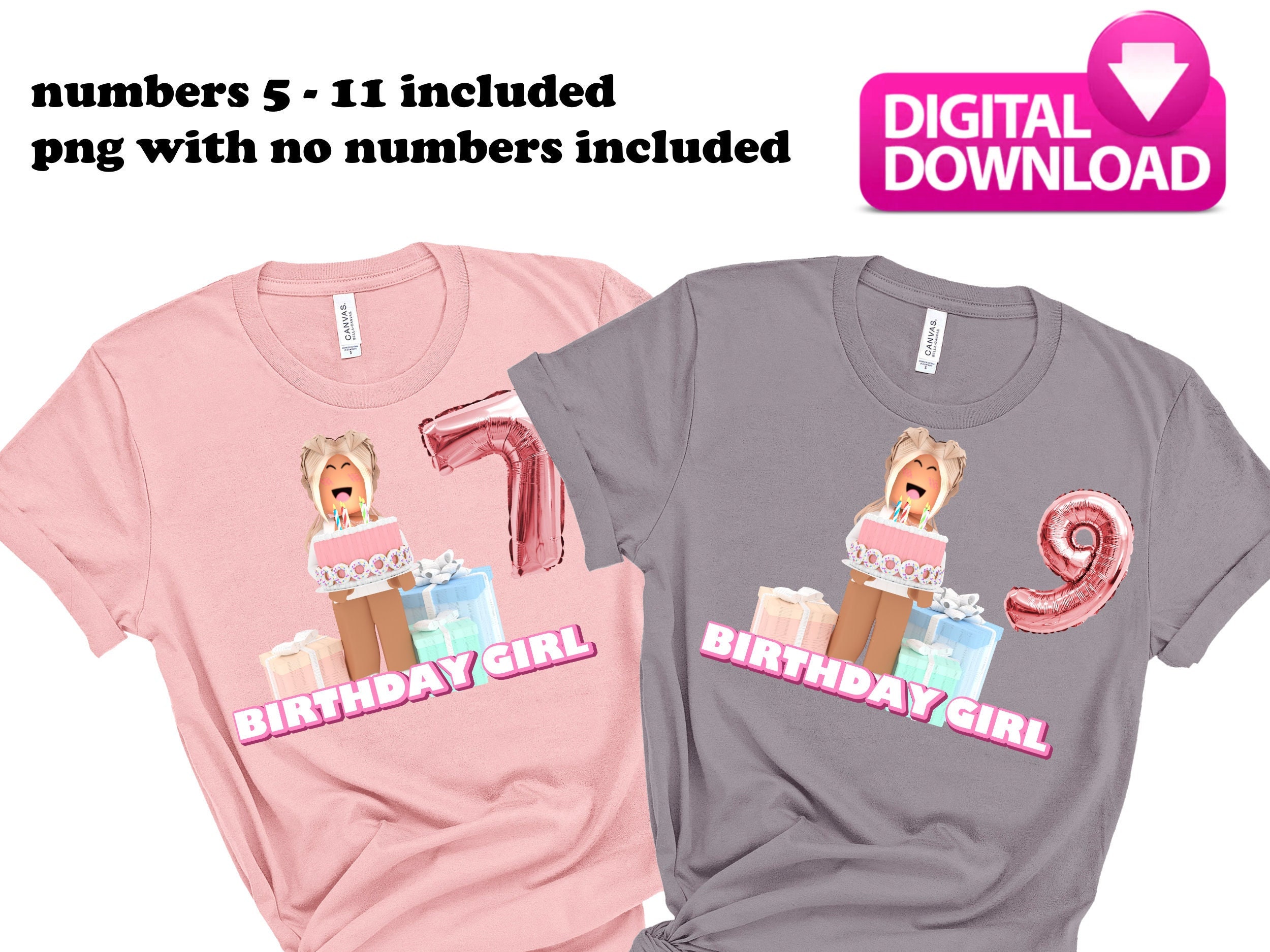 Roblox Birthday Party Shirt PNG Roblox Roblox Girl Birthday 