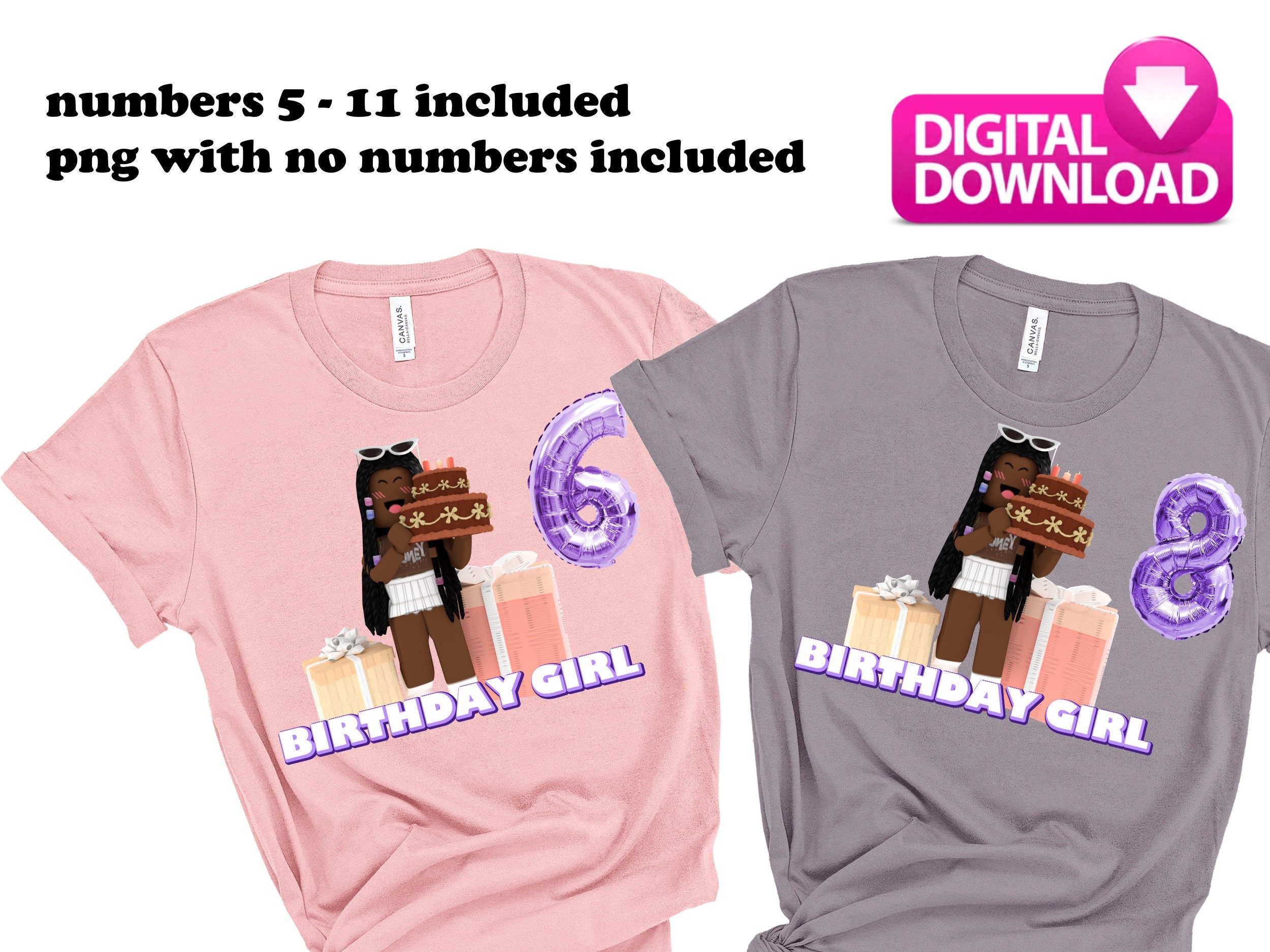 Roblox Birthday Girl African American Family Party Shirts