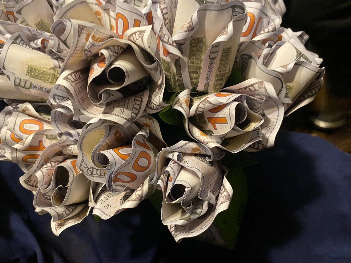Origami Money Rose Bouquet in Patron Base - Etsy