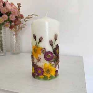 Pillar Candle Floral Candle Dry Flower Candle Botanical Candle