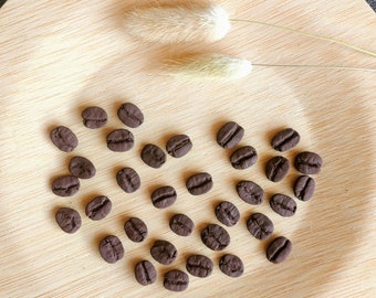 Set mit 10 Kaffeebohnenmagneten, Kaffee, Bohne, Magnet, Magnete, Polymerton, Ton, niedlich, Kaffeebohne, braun, Küche, Getränk, Kaffeemagnet