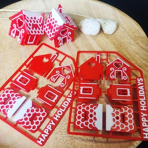 DIY maison, noël, maison, bricolage, maison de noël, à faire soi-même rouge, impression 3D, 3D, cadeau, original, carte