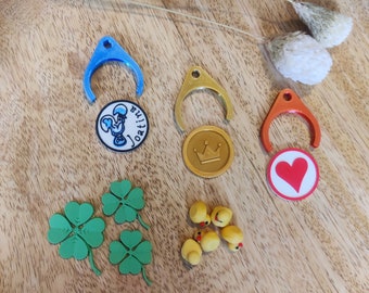 Shopping coin, lucky clover, duck, mini duck, rubber duck, coin, four leaf clover, clover, leaf, 4, shopping, cart, coins, heart, crown, 3D