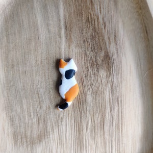Cat magnets, Black cat, magnet, magnets, polymerclay, clay, cute magnet, fridge, white, orange, black, cat, cats, kitten, siamese, grey image 9